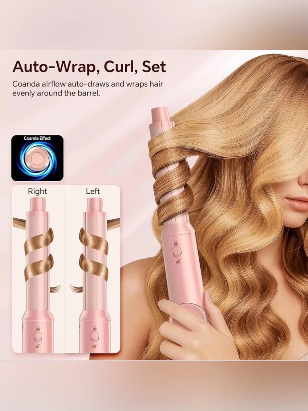 5-in-1 Hair Dryer & Styling Brush – Auto-Wrap Curling – 1300W